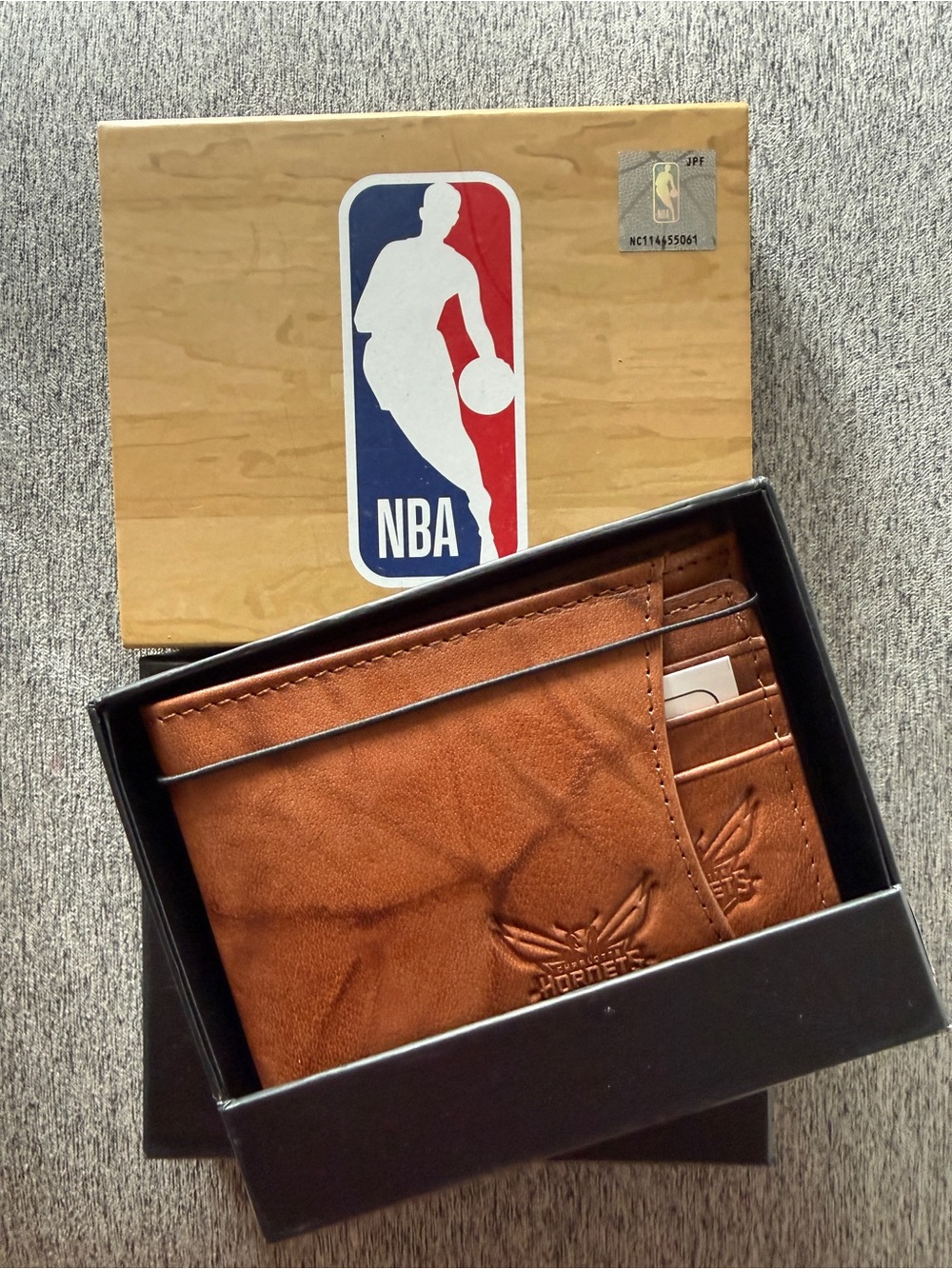 NBA Charlotte Hornets Branded Brown Leather Wallet